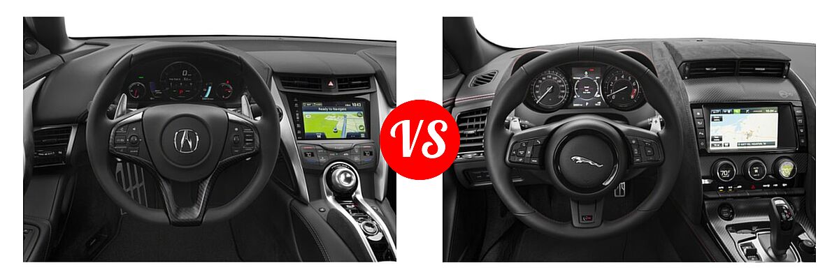 2020 Acura NSX Coupe Hybrid Coupe vs. 2018 Jaguar F-TYPE SVR Coupe SVR - Dashboard Comparison