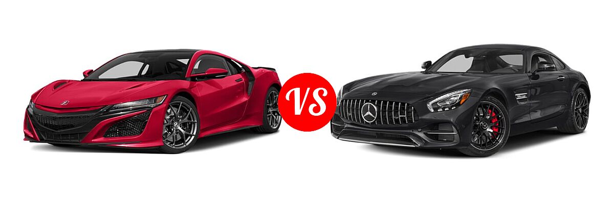 2020 Acura NSX Coupe Hybrid Coupe vs. 2018 Mercedes-Benz AMG GT Coupe AMG GT / AMG GT C / AMG GT R / AMG GT S - Front Left Comparison