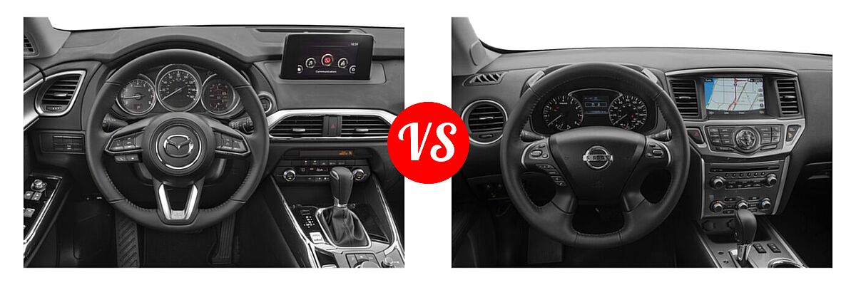 2020 Mazda CX-9 SUV Sport vs. 2020 Nissan Pathfinder SUV SL / SV - Dashboard Comparison