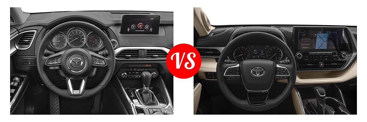2020 Mazda CX-9 SUV Sport vs. 2020 Toyota Highlander SUV Platinum - Dashboard Comparison