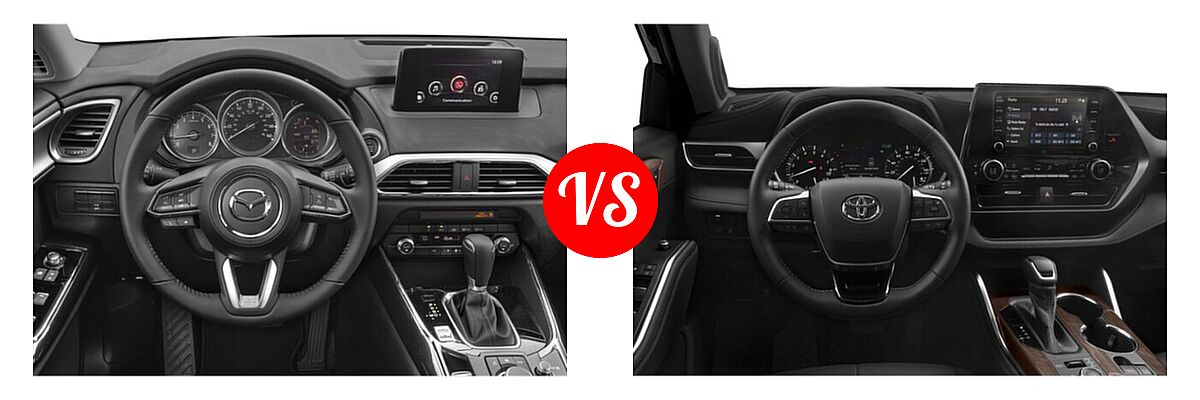 2020 Mazda CX-9 SUV Sport vs. 2020 Toyota Highlander SUV Limited - Dashboard Comparison