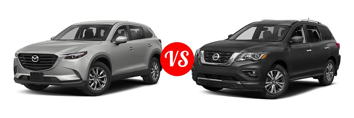 2020 Mazda CX-9 SUV Sport vs. 2020 Nissan Pathfinder SUV SL / SV - Front Left Comparison