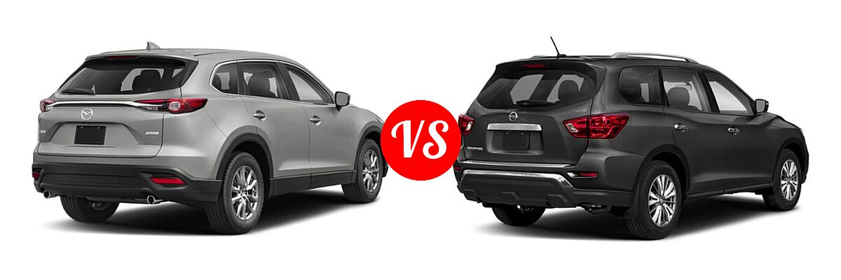 2020 Mazda CX-9 SUV Sport vs. 2020 Nissan Pathfinder SUV S - Rear Right Comparison