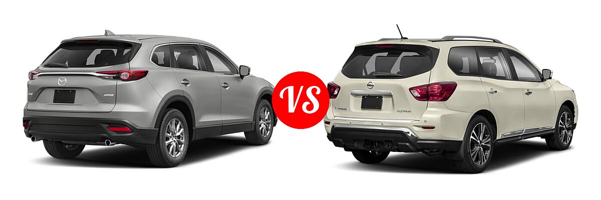 2020 Mazda CX-9 SUV Sport vs. 2020 Nissan Pathfinder SUV Platinum - Rear Right Comparison