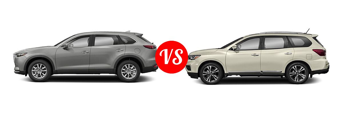 2020 Mazda CX-9 SUV Sport vs. 2020 Nissan Pathfinder SUV Platinum - Side Comparison
