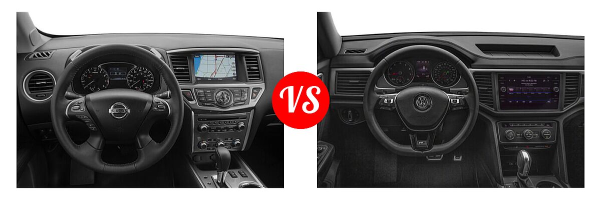 2020 Nissan Pathfinder SUV SL / SV vs. 2020 Volkswagen Atlas SUV 3.6L V6 SE w/Technology R-Line / 3.6L V6 SEL R-Line - Dashboard Comparison