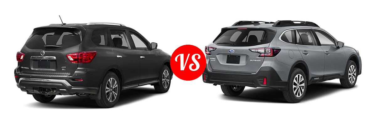 2020 Nissan Pathfinder SUV SL / SV vs. 2020 Subaru Outback SUV CVT / Limited / Limited XT / Onyx Edition XT / Premium / Touring / Touring XT - Rear Right Comparison