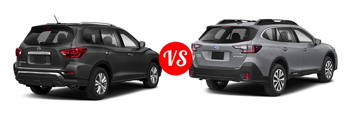 2020 Nissan Pathfinder SUV S vs. 2020 Subaru Outback SUV CVT / Limited / Limited XT / Onyx Edition XT / Premium / Touring / Touring XT - Rear Right Comparison