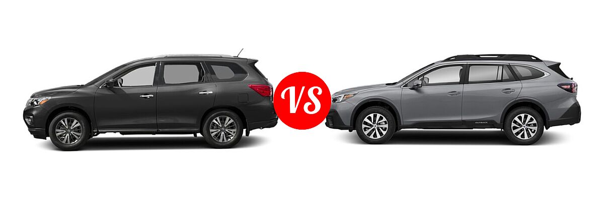 2020 Nissan Pathfinder SUV SL / SV vs. 2020 Subaru Outback SUV CVT / Limited / Limited XT / Onyx Edition XT / Premium / Touring / Touring XT - Side Comparison