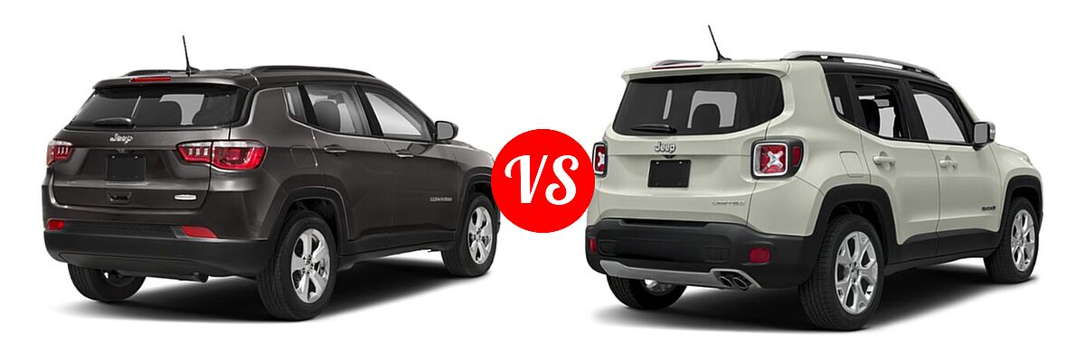 2018 Jeep Compass SUV Latitude / Limited / Sport vs. 2018 Jeep Renegade SUV Limited - Rear Right Comparison