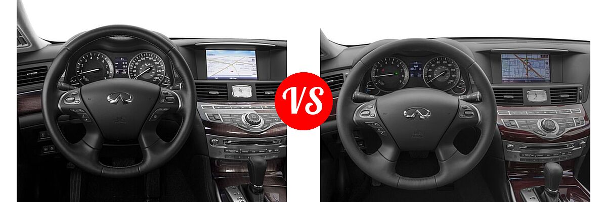 2017 Infiniti Q70 Sedan 3.7 / 5.6 vs. 2017 Infiniti Q70 Sedan Hybrid RWD - Dashboard Comparison