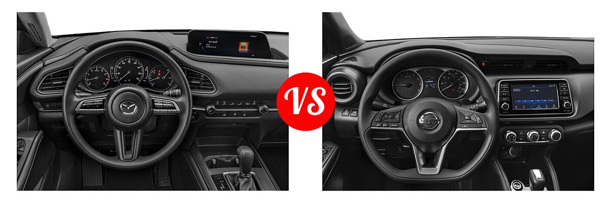 2020 Mazda CX-30 SUV FWD vs. 2020 Nissan Kicks SUV S / SV - Dashboard Comparison