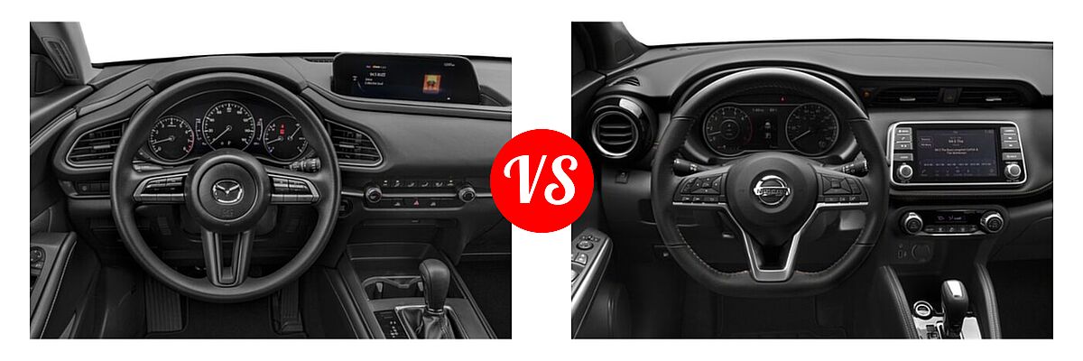 2020 Mazda CX-30 SUV FWD vs. 2020 Nissan Kicks SUV SR - Dashboard Comparison