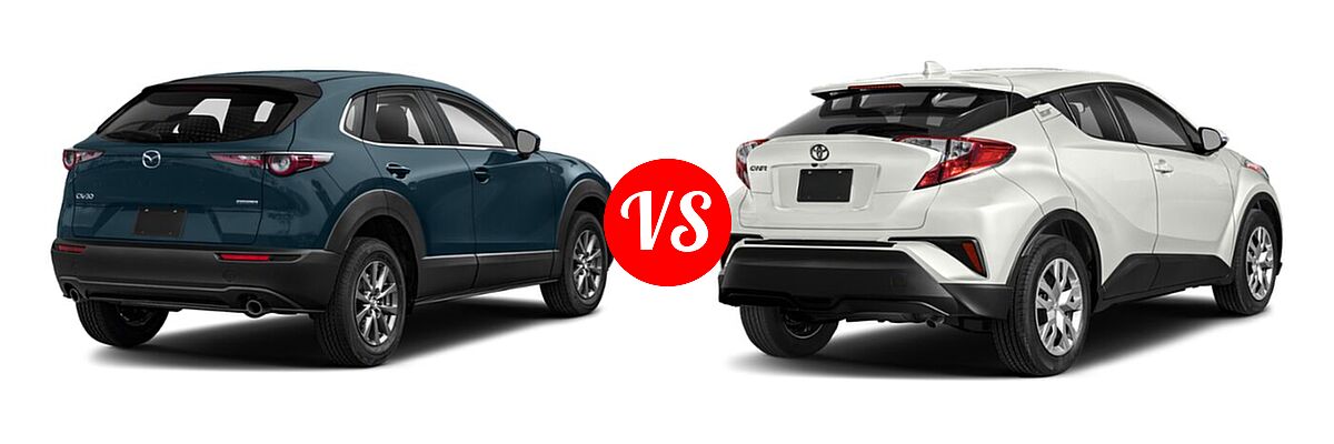 2020 Mazda CX-30 SUV FWD vs. 2020 Toyota C-HR SUV Limited - Rear Right Comparison