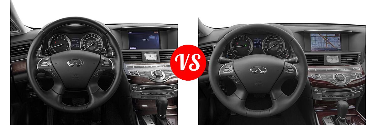 2017 Infiniti Q70 Sedan 3.7 / 5.6 vs. 2017 Infiniti Q70 Sedan Hybrid RWD - Dashboard Comparison