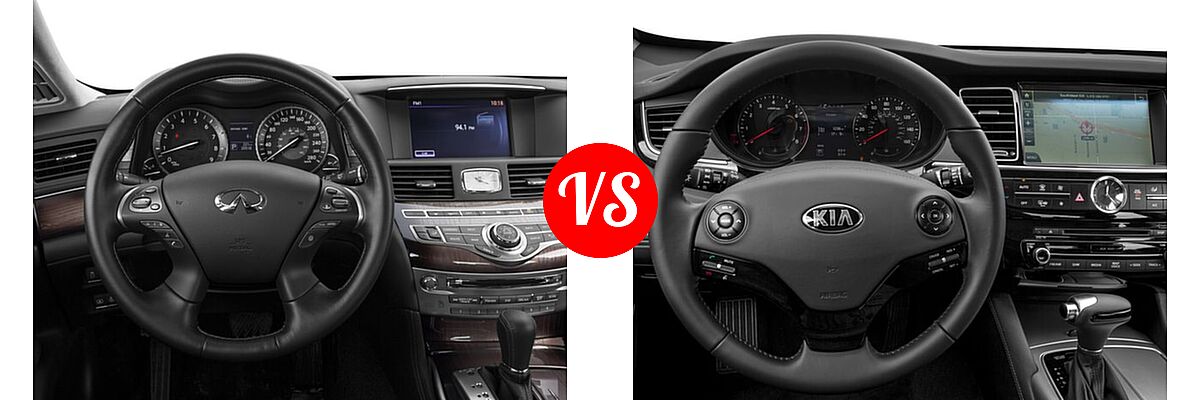 2017 Infiniti Q70 Sedan 3.7 / 5.6 vs. 2017 Kia K900 Sedan Premium - Dashboard Comparison