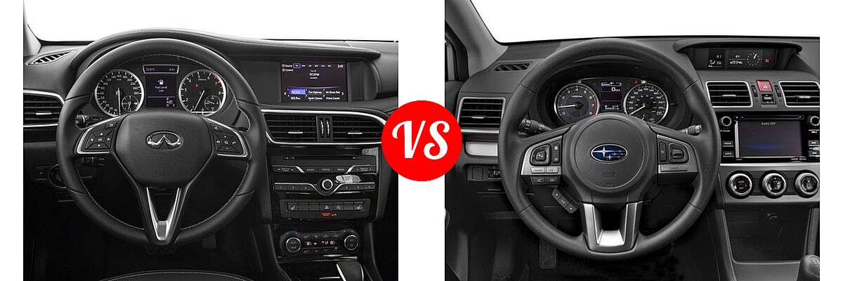 2017 Infiniti QX30 SUV FWD / Luxury / Premium / Sport vs. 2017 Subaru Crosstrek SUV 2.0i Manual / Limited / Premium - Dashboard Comparison
