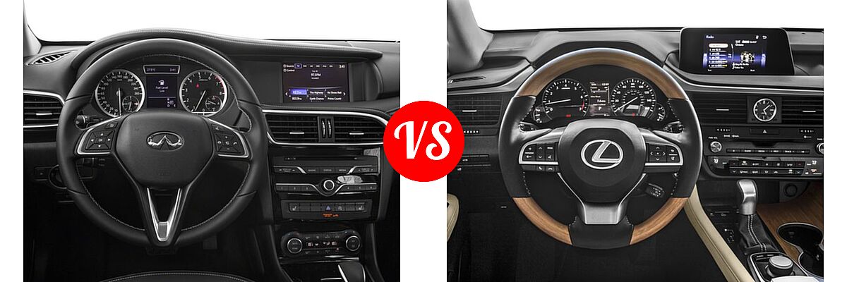 2017 Infiniti QX30 SUV FWD / Luxury / Premium / Sport vs. 2017 Lexus RX 350 SUV RX 350 - Dashboard Comparison