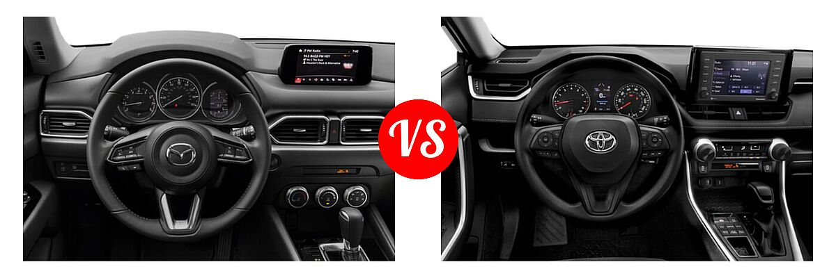 2020 Mazda CX-5 SUV Sport vs. 2020 Toyota RAV4 SUV LE - Dashboard Comparison