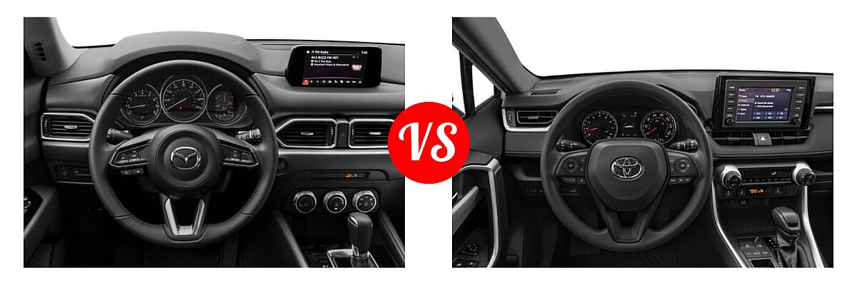 2020 Mazda CX-5 SUV Sport vs. 2020 Toyota RAV4 SUV XLE / XLE Premium - Dashboard Comparison