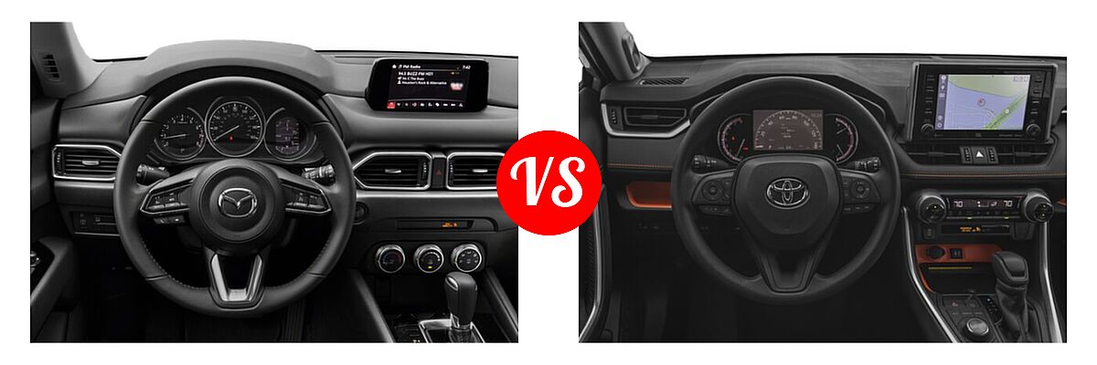 2020 Mazda CX-5 SUV Sport vs. 2020 Toyota RAV4 SUV Adventure - Dashboard Comparison