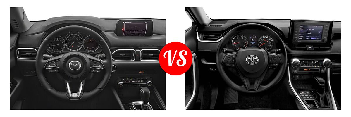 2020 Mazda CX-5 SUV Touring vs. 2020 Toyota RAV4 SUV LE - Dashboard Comparison