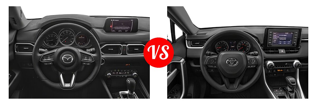 2020 Mazda CX-5 SUV Touring vs. 2020 Toyota RAV4 SUV XLE / XLE Premium - Dashboard Comparison