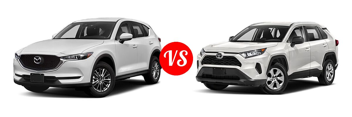 2020 Mazda CX-5 SUV Sport vs. 2020 Toyota RAV4 SUV LE - Front Left Comparison