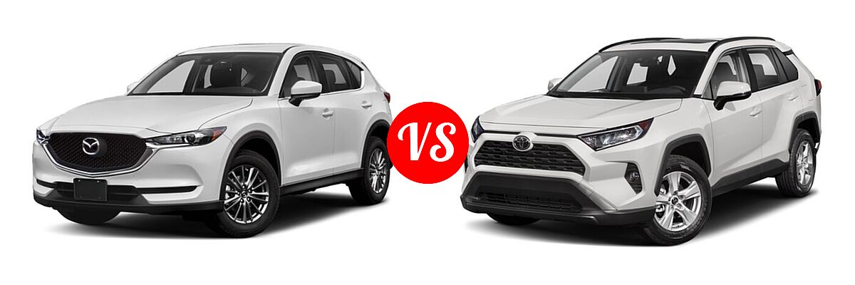 2020 Mazda CX-5 SUV Sport vs. 2020 Toyota RAV4 SUV XLE / XLE Premium - Front Left Comparison