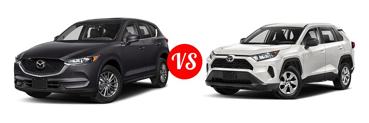 2020 Mazda CX-5 SUV Touring vs. 2020 Toyota RAV4 SUV LE - Front Left Comparison