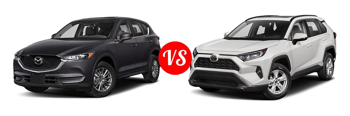 2020 Mazda CX-5 SUV Touring vs. 2020 Toyota RAV4 SUV XLE / XLE Premium - Front Left Comparison