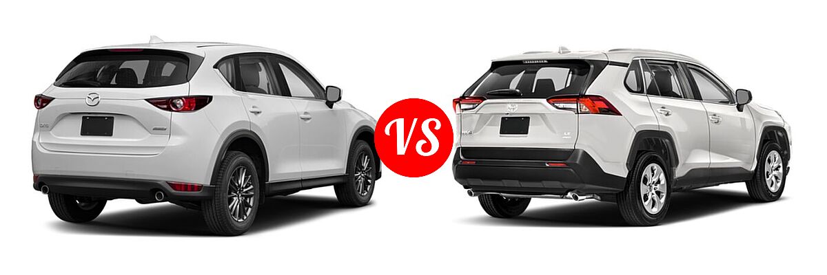2020 Mazda CX-5 SUV Sport vs. 2020 Toyota RAV4 SUV LE - Rear Right Comparison