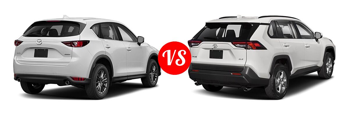 2020 Mazda CX-5 SUV Sport vs. 2020 Toyota RAV4 SUV XLE / XLE Premium - Rear Right Comparison