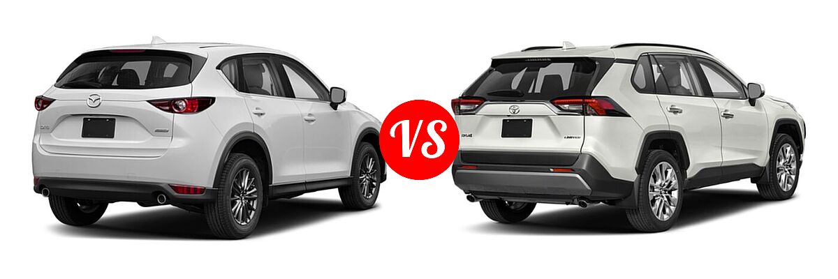 2020 Mazda CX-5 SUV Sport vs. 2020 Toyota RAV4 SUV Limited - Rear Right Comparison