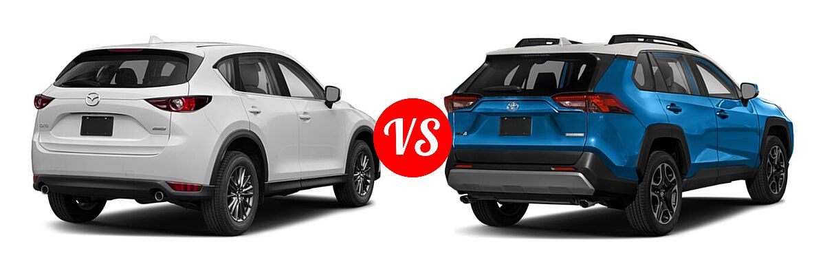 2020 Mazda CX-5 SUV Sport vs. 2020 Toyota RAV4 SUV Adventure - Rear Right Comparison