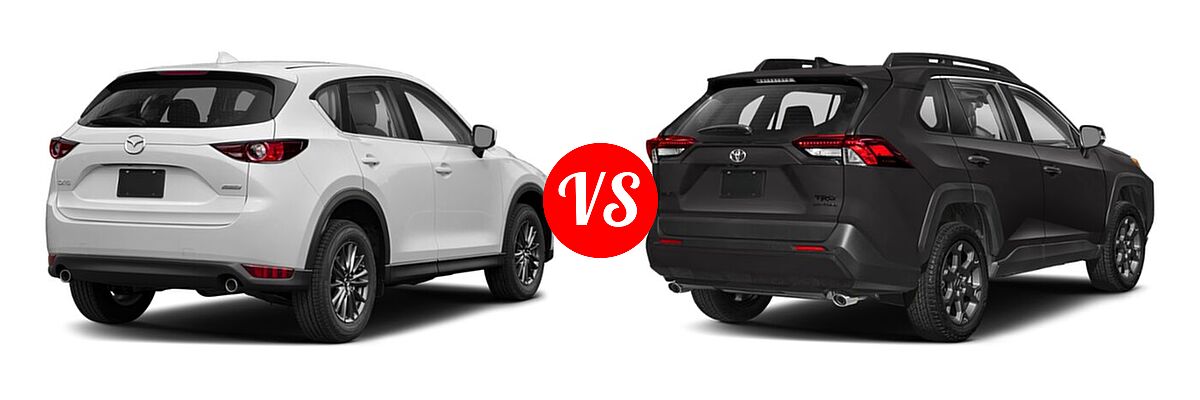 2020 Mazda CX-5 SUV Sport vs. 2020 Toyota RAV4 SUV TRD Off Road - Rear Right Comparison
