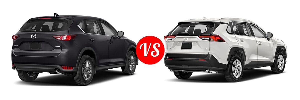 2020 Mazda CX-5 SUV Touring vs. 2020 Toyota RAV4 SUV LE - Rear Right Comparison