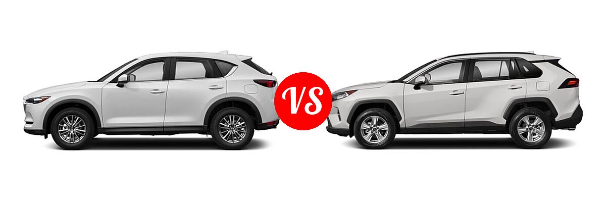 2020 Mazda CX-5 SUV Sport vs. 2020 Toyota RAV4 SUV XLE / XLE Premium - Side Comparison