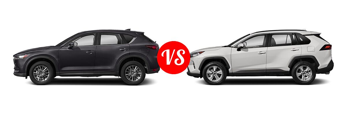 2020 Mazda CX-5 SUV Touring vs. 2020 Toyota RAV4 SUV XLE / XLE Premium - Side Comparison