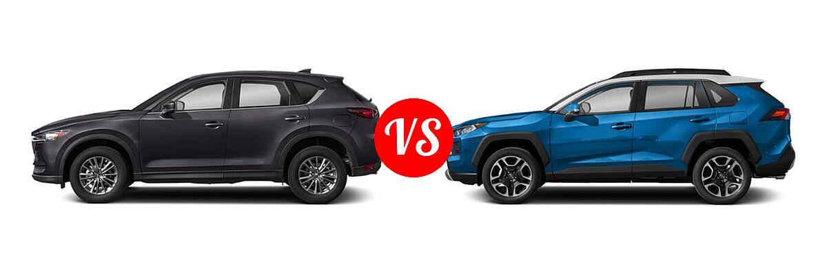 2020 Mazda CX-5 SUV Touring vs. 2020 Toyota RAV4 SUV Adventure - Side Comparison