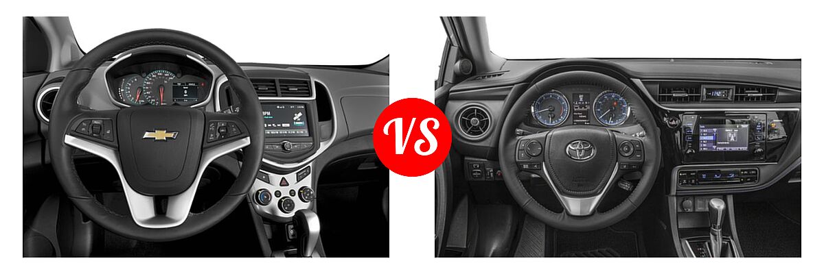 2019 Chevrolet Sonic Sedan LS / LT / Premier vs. 2019 Toyota Corolla Sedan L / LE / LE Eco / LE Eco w/Premium Package / XLE - Dashboard Comparison
