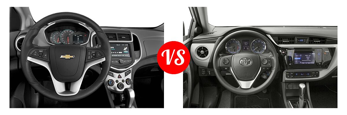 2019 Chevrolet Sonic Sedan LS / LT / Premier vs. 2019 Toyota Corolla Sedan SE / XSE - Dashboard Comparison