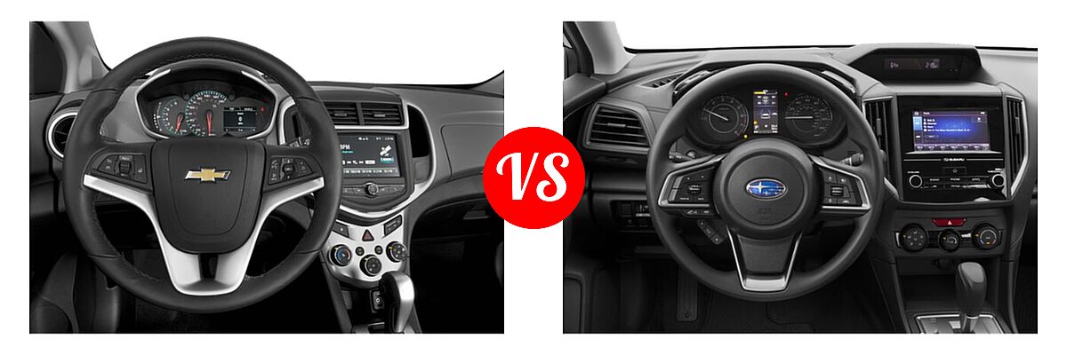 2019 Chevrolet Sonic Sedan LS / LT / Premier vs. 2019 Subaru Impreza Sedan 2.0i 4-door CVT / 2.0i 4-door Manual / Premium - Dashboard Comparison