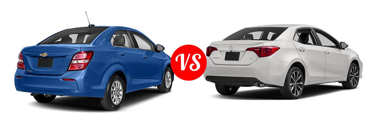 2019 Chevrolet Sonic Sedan LS / LT / Premier vs. 2019 Toyota Corolla Sedan L / LE / LE Eco / LE Eco w/Premium Package / XLE - Rear Right Comparison