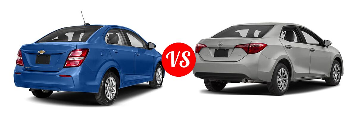 2019 Chevrolet Sonic Sedan LS / LT / Premier vs. 2019 Toyota Corolla Sedan SE / XSE - Rear Right Comparison