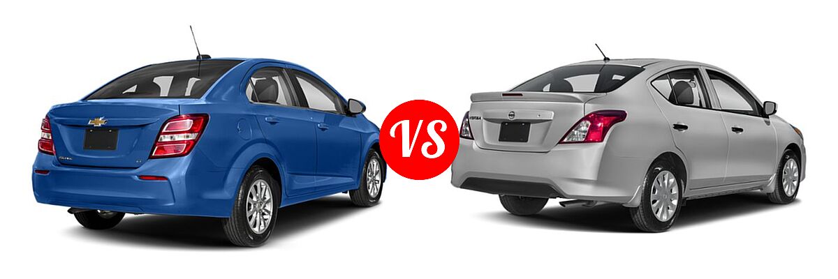 2019 Chevrolet Sonic Sedan LS / LT / Premier vs. 2019 Nissan Versa Sedan S / S Plus / SV - Rear Right Comparison