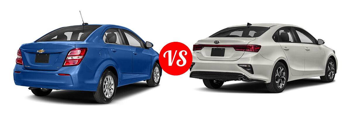 2019 Chevrolet Sonic Sedan LS / LT / Premier vs. 2019 Kia Forte Sedan EX / FE / LX / S - Rear Right Comparison