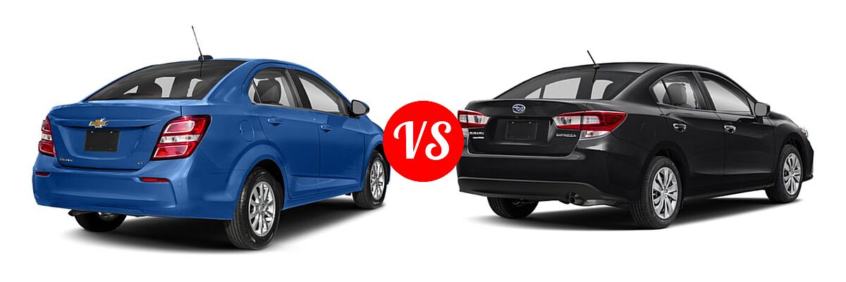 2019 Chevrolet Sonic Sedan LS / LT / Premier vs. 2019 Subaru Impreza Sedan 2.0i 4-door CVT / 2.0i 4-door Manual / Premium - Rear Right Comparison