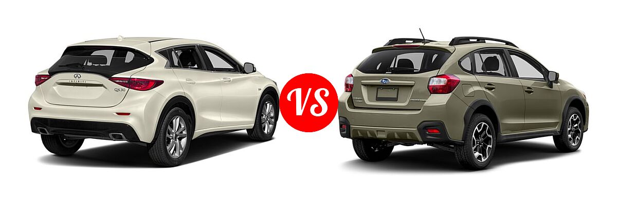 2017 Infiniti QX30 SUV FWD / Luxury / Premium / Sport vs. 2017 Subaru Crosstrek SUV 2.0i Manual / Limited / Premium - Rear Right Comparison