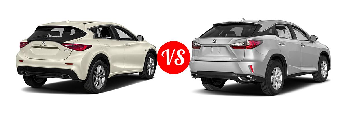 2017 Infiniti QX30 SUV FWD / Luxury / Premium / Sport vs. 2017 Lexus RX 350 SUV RX 350 - Rear Right Comparison